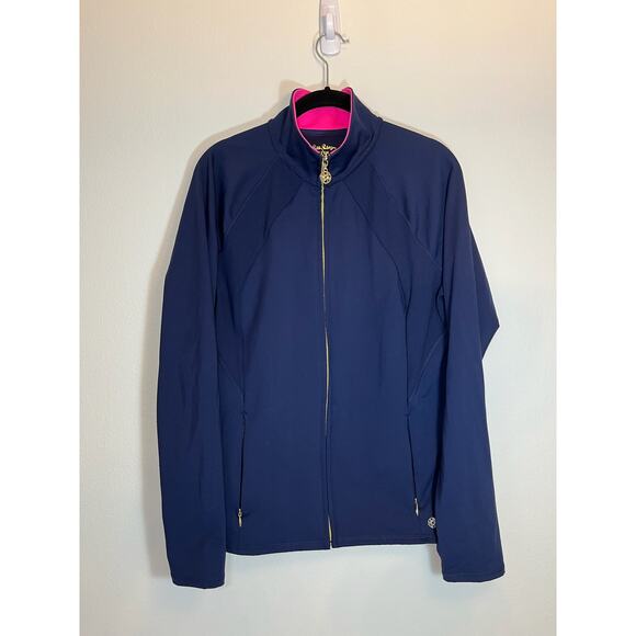 Lilly Pulitzer Luxletic Tennison Jacket UPF 50+ in Navy - Picture 2 of 4